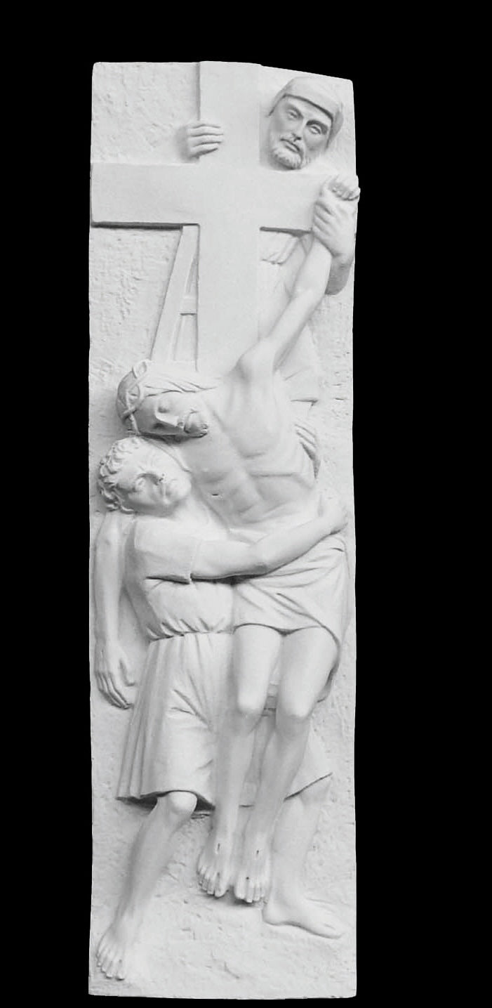 Crucifixion of Jesus Marble Wall Relief - 21.7”H