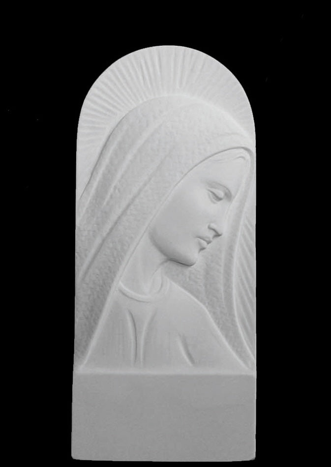 Madonna Marble Wall Relief - 10”H