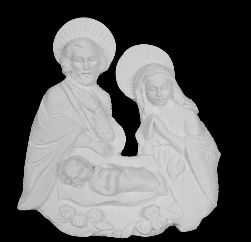 Holy Family Marble Wall Plaque and Relief - 6”H