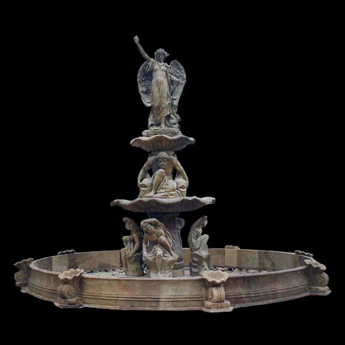 Romano Adelphi Grand Angel Tier Marble Fountain - 197”H