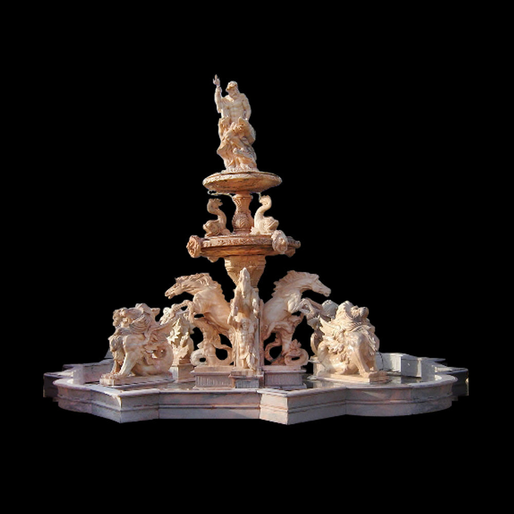 God Neptune Grand Marble Fountain - 196”H