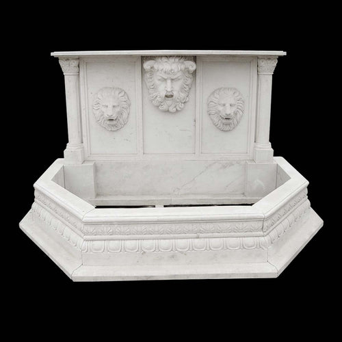Neptune Estate Marble Wall Fountain - 70”H