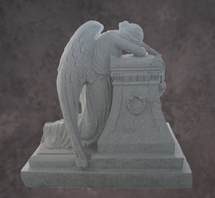 Large Weeping Angel Granite Statue - 48”H