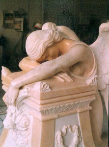 Large Weeping Angel Marble Statue - Italy Style 1