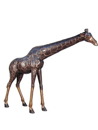 Bronze Life Size Giraffe Sculpture - 66”H