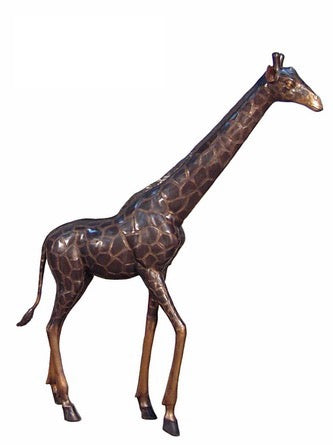 Young Large Bronze Giraffe Statue - 63”H