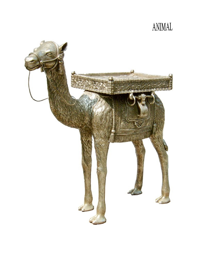 Bronze Camel Sculpture and Table