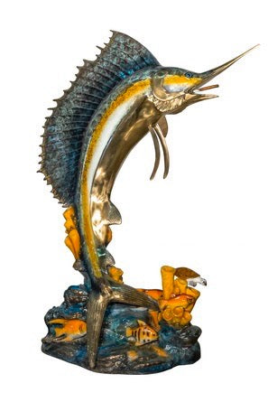 Life Size Bronze Sailfish Fountain Statue