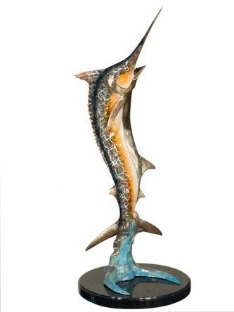 Blue Marlin Bronze Statue - 41”H