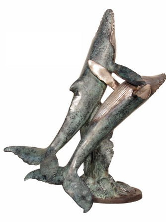 Bronze Playful Humpback Whale Sculpture