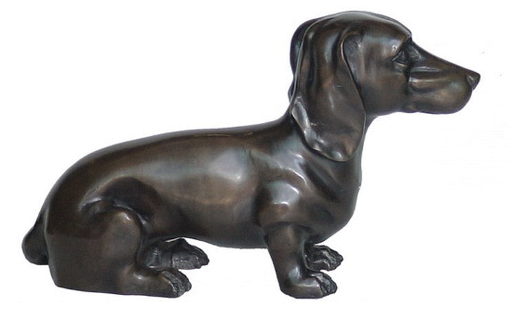 Alert Bronze Dachshund Statue