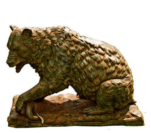 Large Bronze Grizzly Bear Sculpture - 40”H