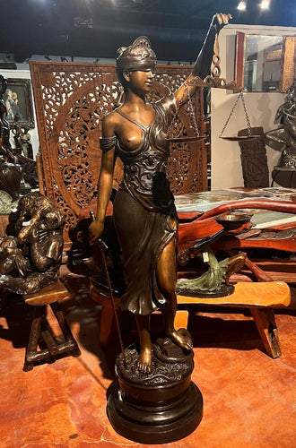 Life Size Bronze Blind Justice Sculpture - 70”H