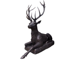 Load image into Gallery viewer, Life Size Male Deer Bronze Sculpture - Resting