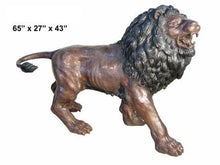 Load image into Gallery viewer, Life Size Bronze Roaring Lion Sculptures Pair