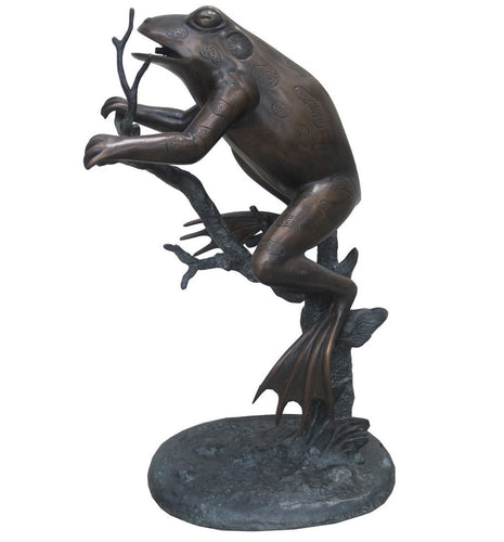 Bronze Climbing Frog Statue