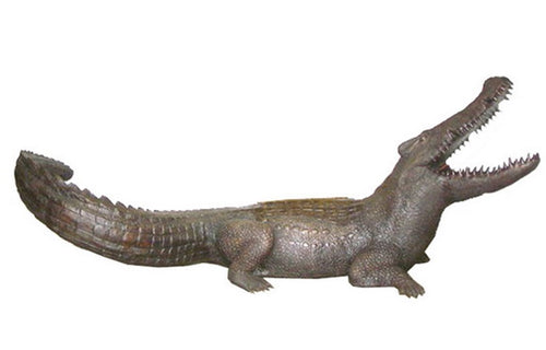 Bronze Ferocious Garden Crocodile Statue