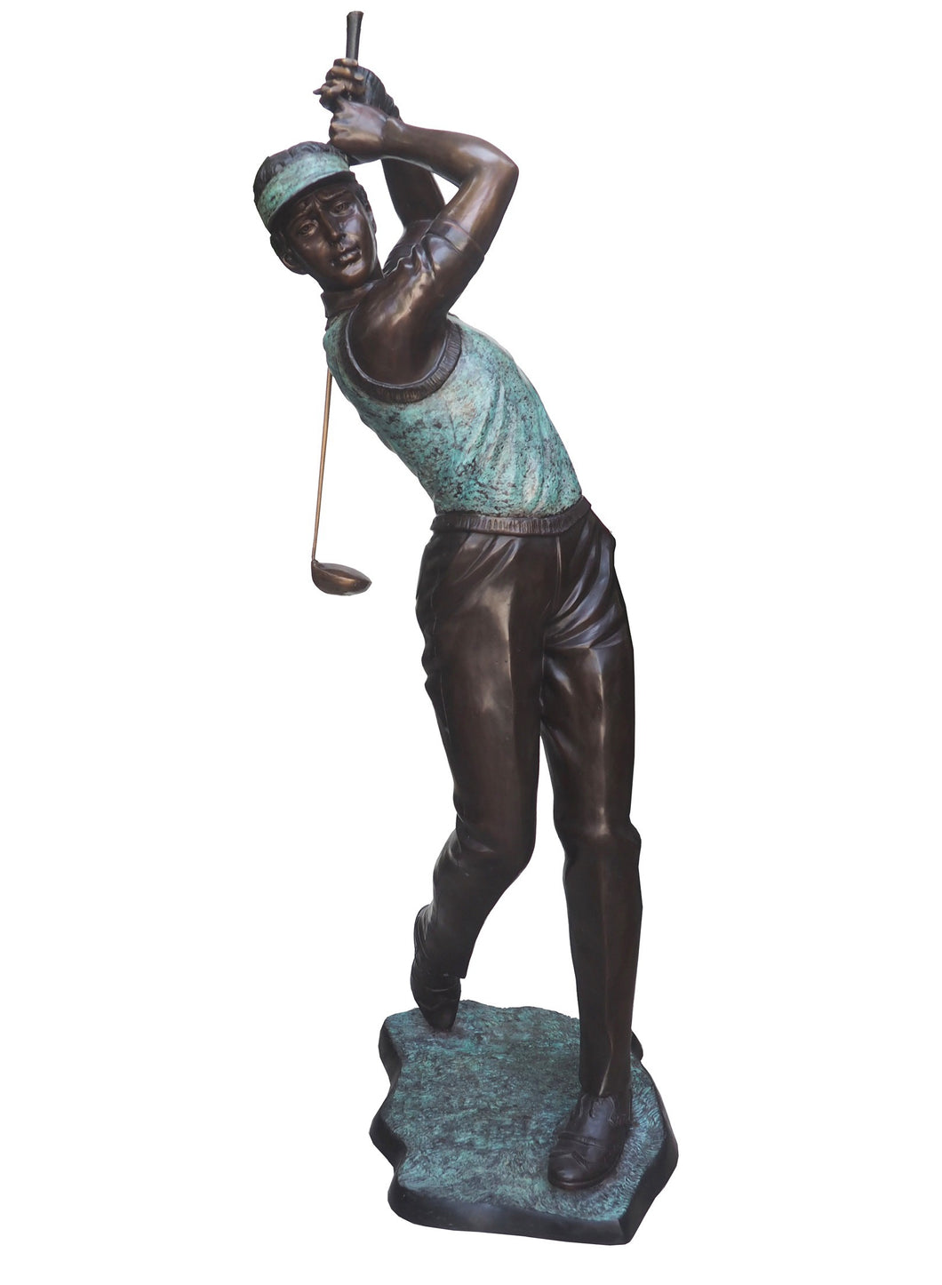 Bronze Life Size Male Golfer Sculpture - 74”H