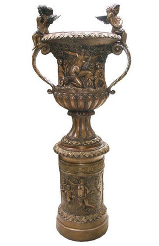 Bronze Priscilla Estate Urn on Pedestal - 72”H