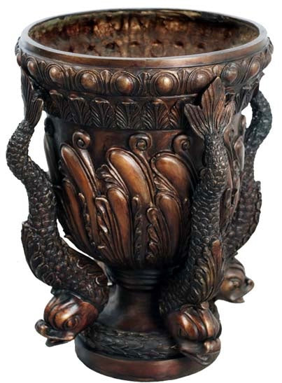 Bronze Dolphin Urn Planter