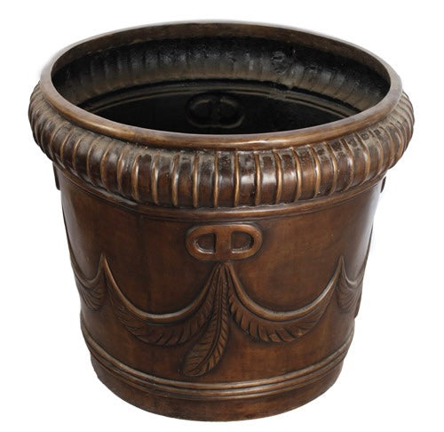 Large Bronze Garland Flower Pot - 24”H