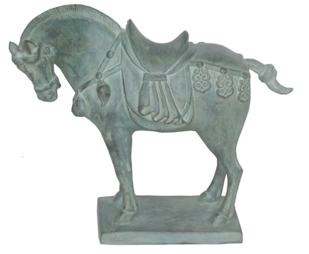 Large Bronze Tang Horse - Verdigris Finish