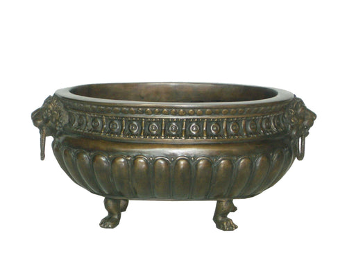 Sicilian Bronze Planter with Lion Handles