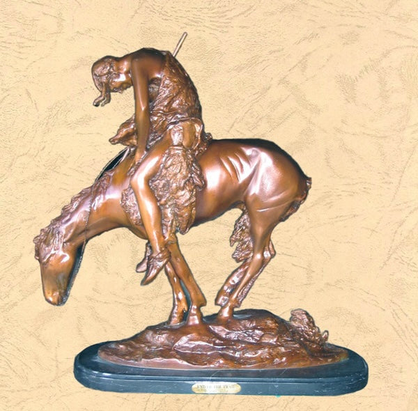 End of the Trail Bronze Sculpture - 20”H