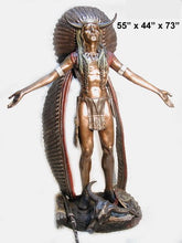 Load image into Gallery viewer, Bronze Native American Indian Chief Statue - 73”H