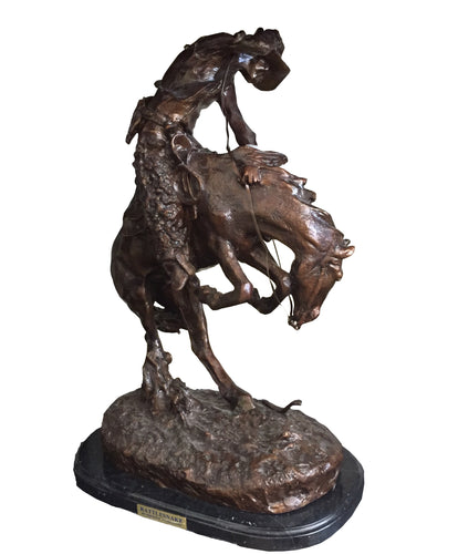 Bronze The Rattlesnake Frederic Remington Statue - 23”H