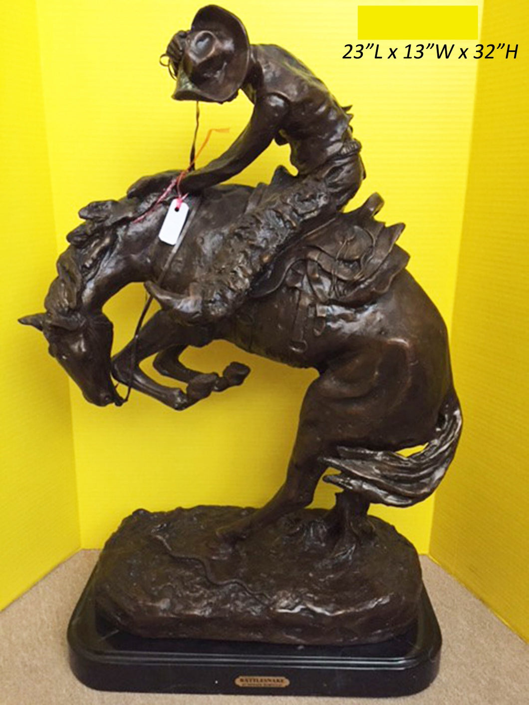 Bronze The Rattlesnake Frederic Remington Statue - 32”H