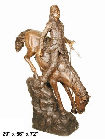 Bronze The Mountain Man Frederic Remington Statue - 72”H