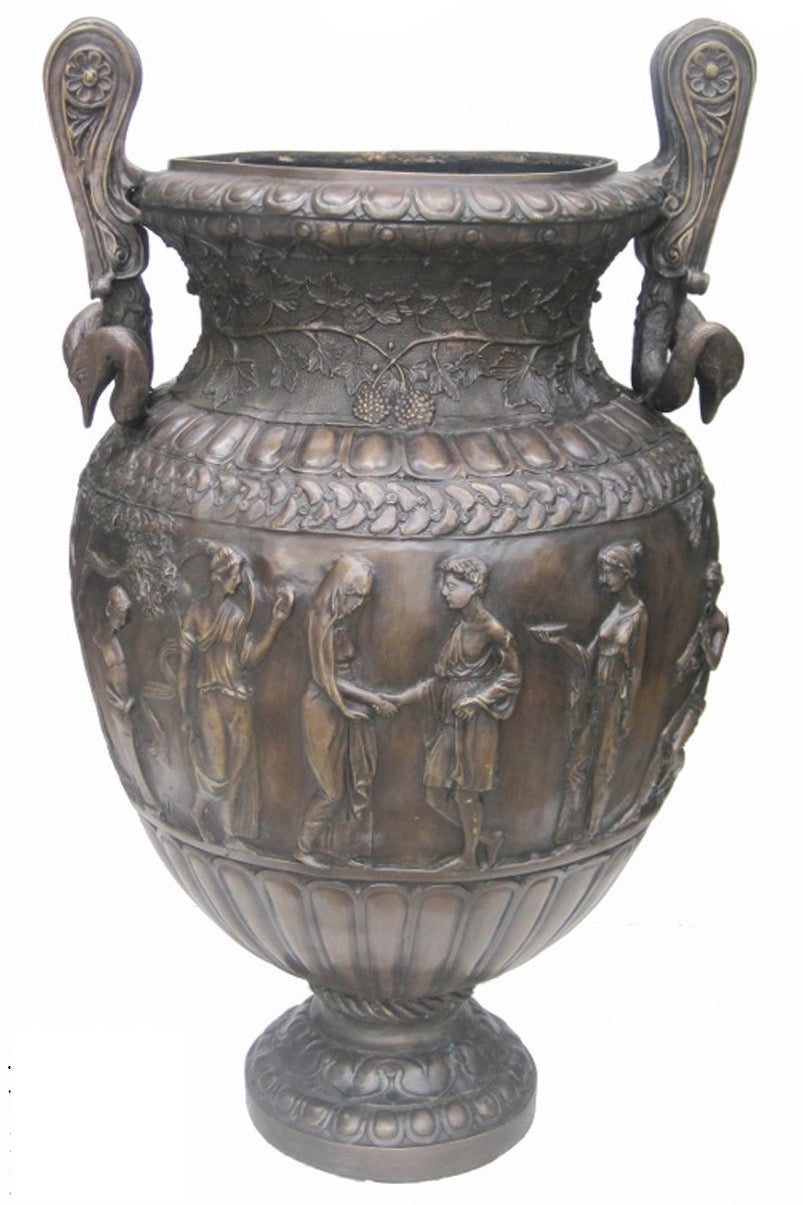 Bronze Roman Urn with Handles - Pair