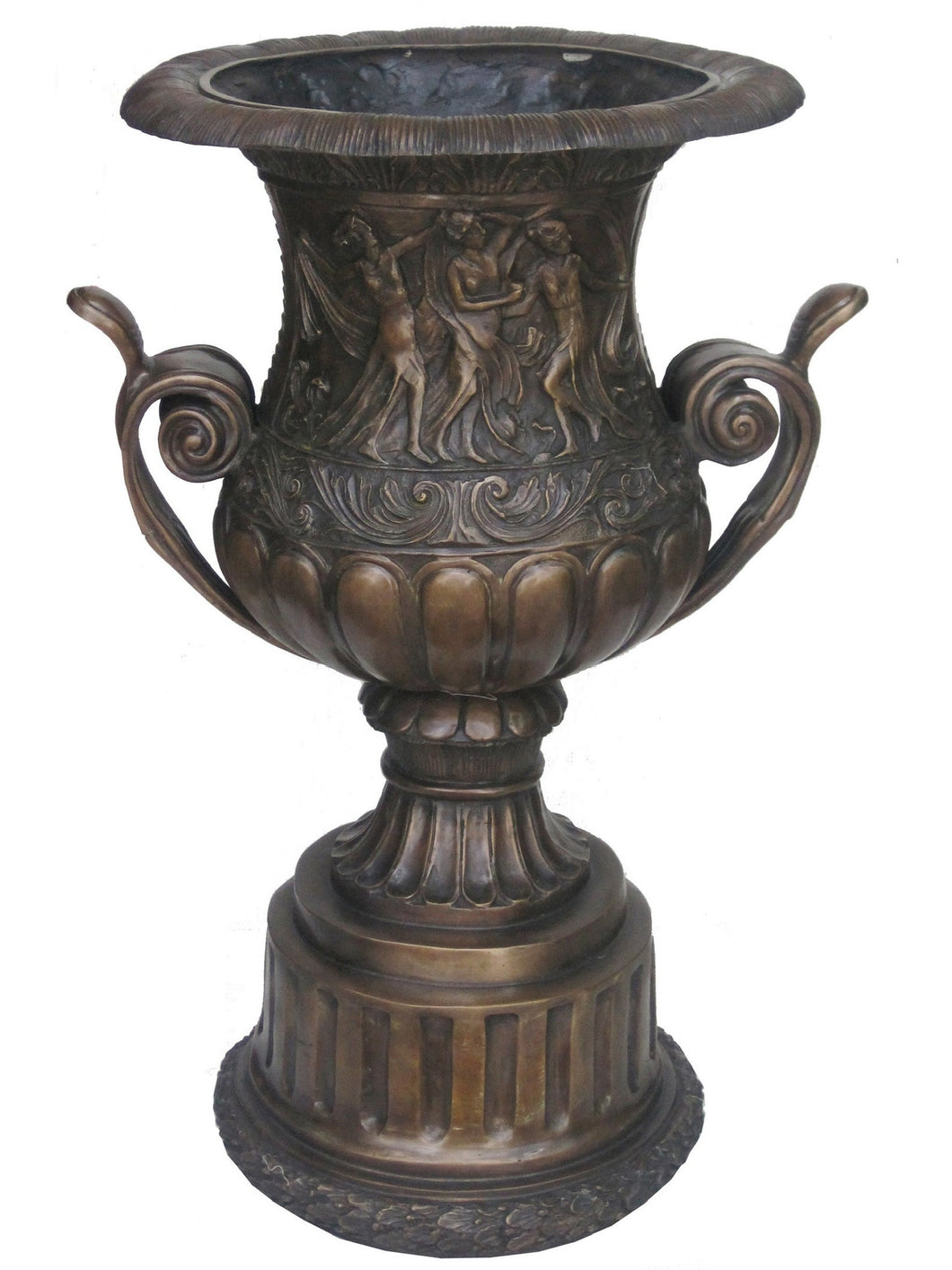 Bronze Tuscany Roman Urn with Handles - Pair