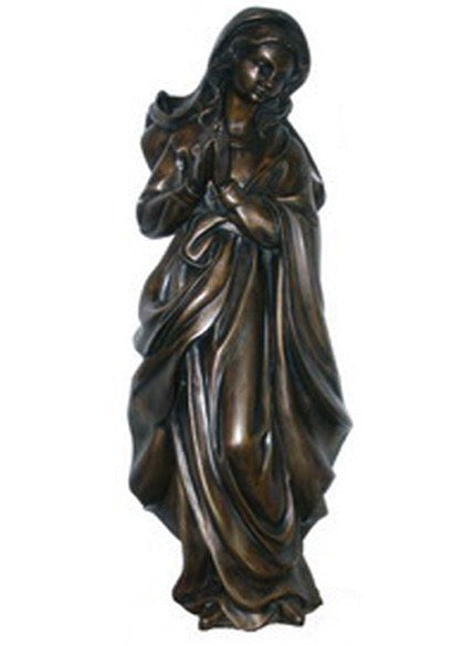 Blessed Virgin Mary Bronze Statue - 27”H