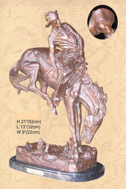 Bronze Outlaw Statue by Frederic Remington - 21”H