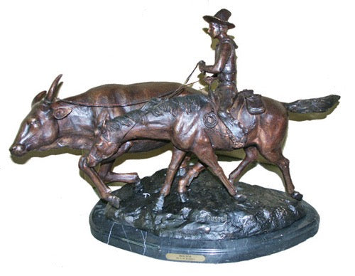 Bronze Bolter Cowboy Statue by CM Russell