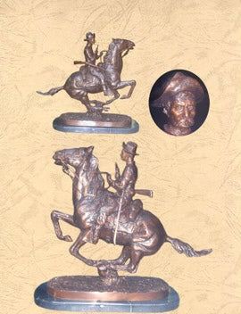 Bronze Trooper of the Plains Western Statue I