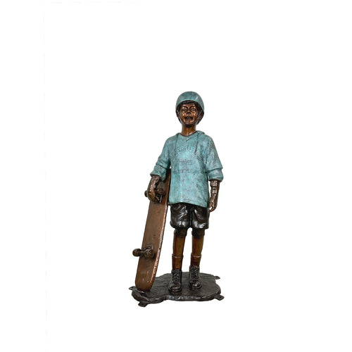 Skateboarding Boy Bronze Statue