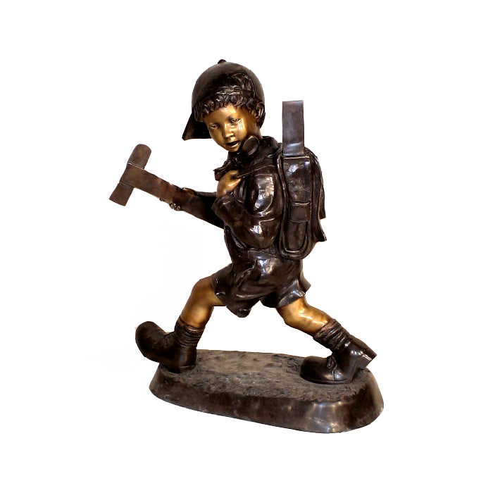 Large School Boy Bronze Sculpture