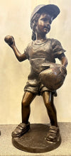 Load image into Gallery viewer, Young Girl Softball Player Bronze Statue