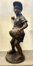 Load image into Gallery viewer, Young Girl Softball Player Bronze Statue