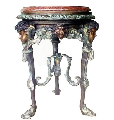 Bronze Renaissance Cherub Accent Table