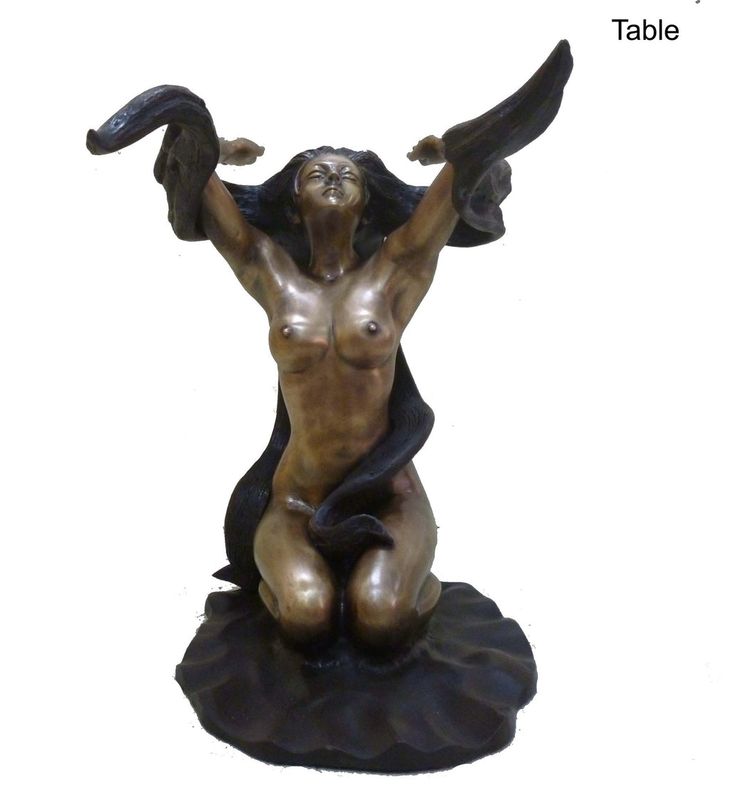 Nude Woman Bronze Table Base Sculpture