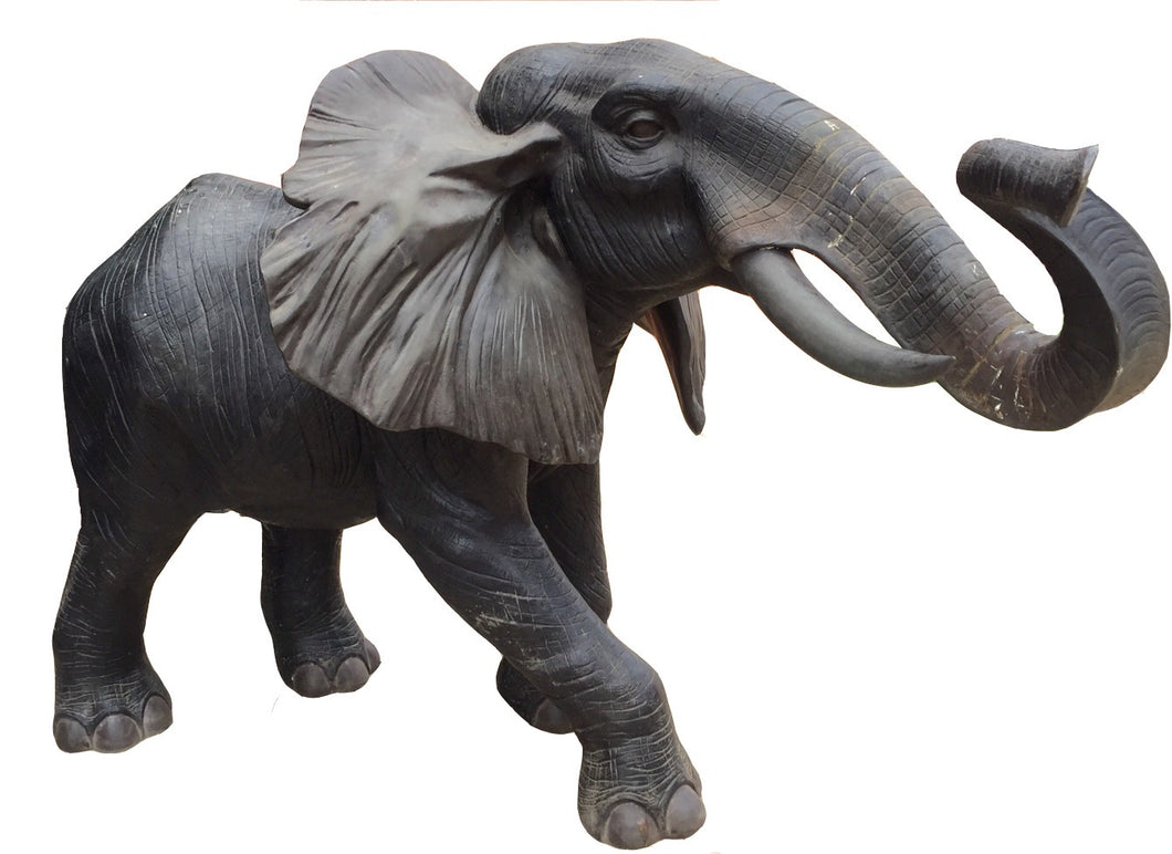 Life Size Bronze Savannah African Elephant Statue - 44”H