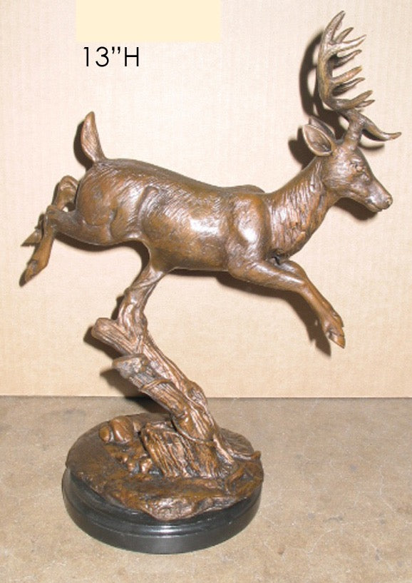 Bronze Prancing Deer Sculpture