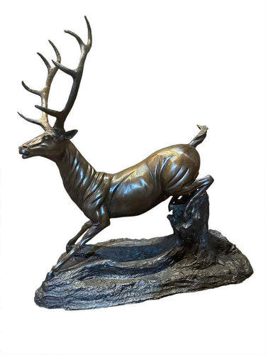 Bronze Leaping Deer Sculpture II