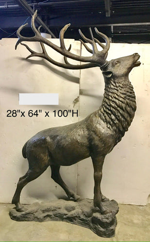 Life Size Monumental Bronze Elk Sculpture -100”H