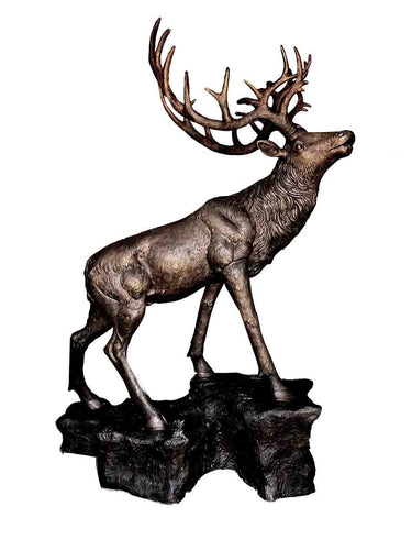 Life Size Monumental Bronze Stag Deer Sculpture -117”H