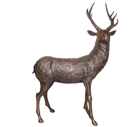 Bronze Male Deer Sculpture - 55”H